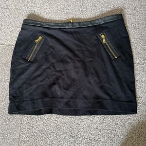 Express Black Mini Skirt with Gold Zippers